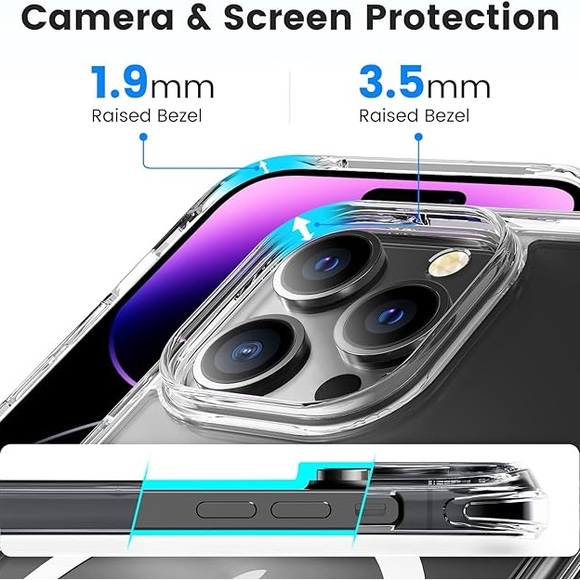 Magnetic Designed for iPhone 14 Pro Case Clear with Magsafe - Picture 3 of 4